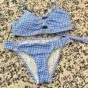 Blue Gingham Bikini Set